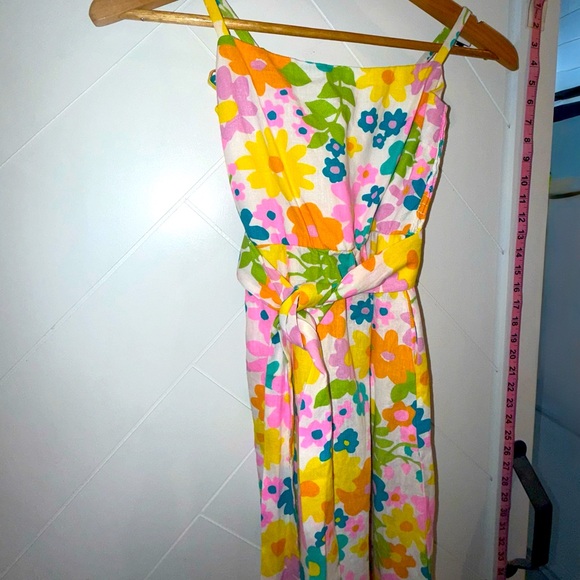 NEW SHOW ME YOUR MUMU amalfi linen coast midi retro floral dress in petal pop XS - Picture 10 of 10
